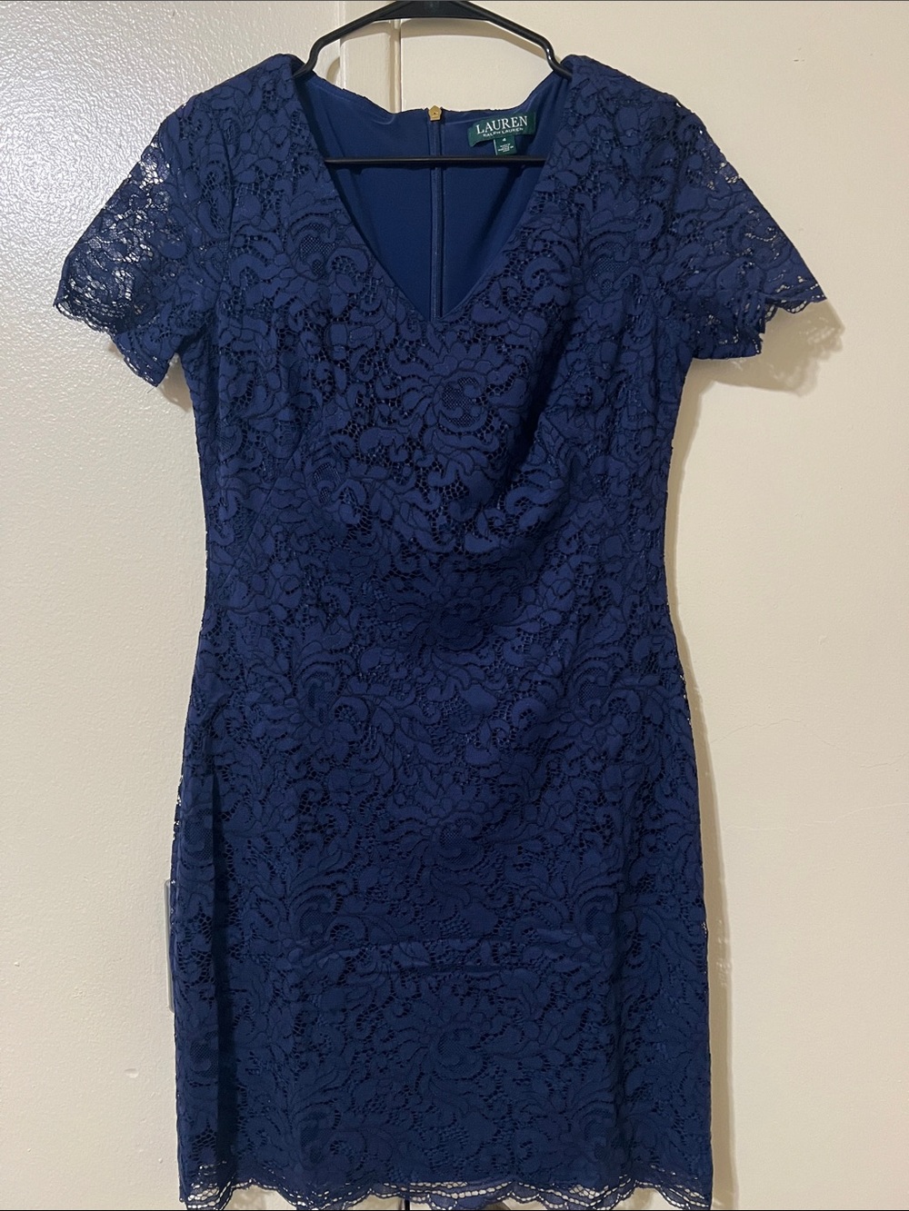 Lauren Ralph Lauren Dark Navy Lace Sheath Dress